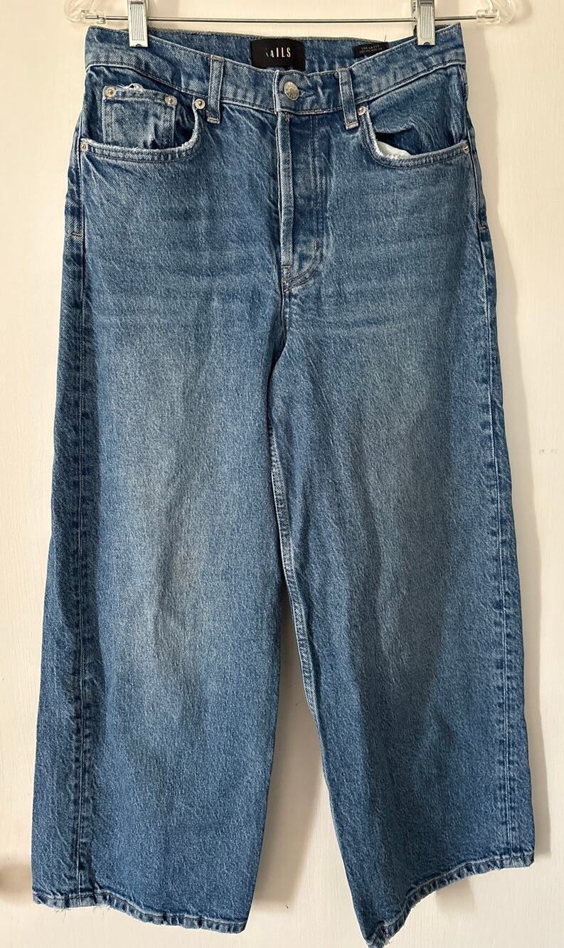 Rails The Getty High Rise Wide Leg Denim Jeans Size 27 x 26 Cropped